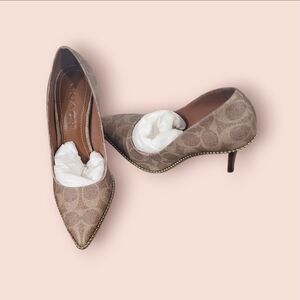 Coach Tan Patterned Women's Heels
